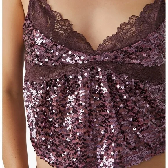 Free People Sequin Crop Camisole NWT small - Picture 7 of 9